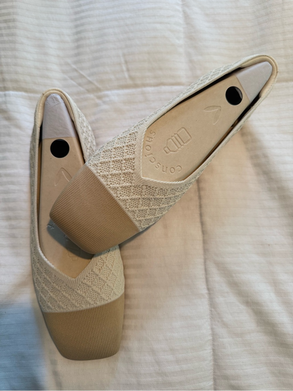 NIB Vivaia Margot 3.0 Ballet Flat in Pale Yellow/Apricot size 38.5